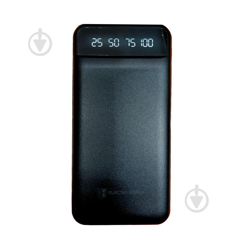 Повербанк ElectroHouse 10000 mAh black (EH-P-01-B) з ліхтариком type-c - фото 1