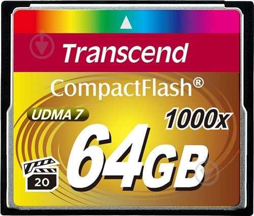 Карта пам'яті Transcend Compact Flash 64 ГБ 1000x (150 МБ/с) (TS64GCF1000) - фото 1