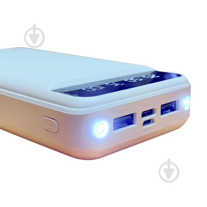 Повербанк ElectroHouse 20000 mAh white (EH-P-02-W) с фонариком type-c - фото 3