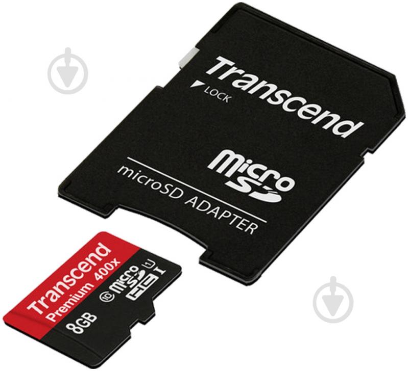 Карта пам'яті Transcend Premium microSDHC 8GB Class 10 UHS-I R45MB/s (TS8GUSDU1) - фото 2