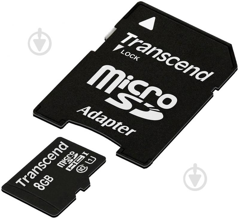 Карта пам'яті Transcend Premium microSDHC 8GB Class 10 UHS-I R45MB/s (TS8GUSDCU1) - фото 1