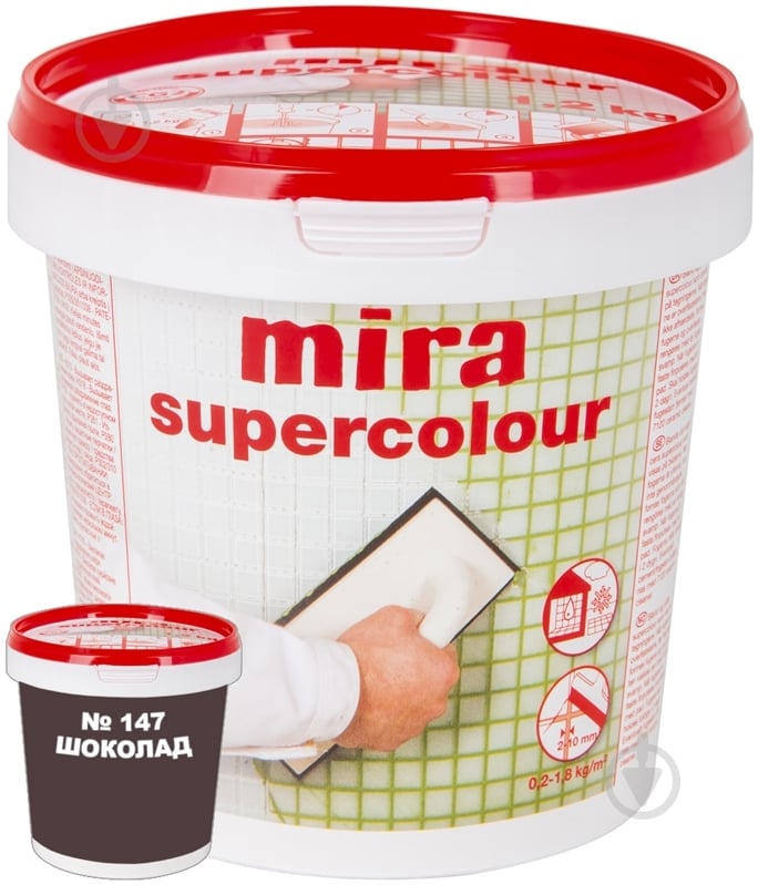 Затірка для плитки Mira Supercolour 147 1.2 кг коричневий - фото 1