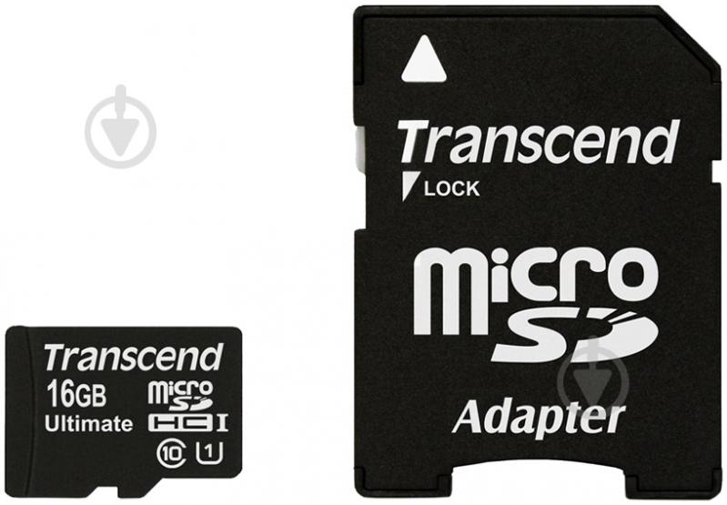 Карта памяти Transcend Ultimate micro SDHC 16GB Class 10 UHS-I R90MB/s (TS16GUSDHC10U1) - фото 1