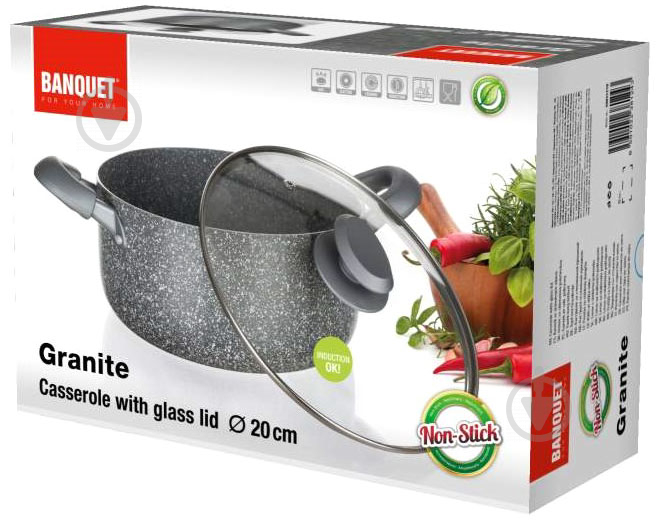 Каструля з кришкою Granite PR 20х9,5 см 2,3 л Banquet - фото 4