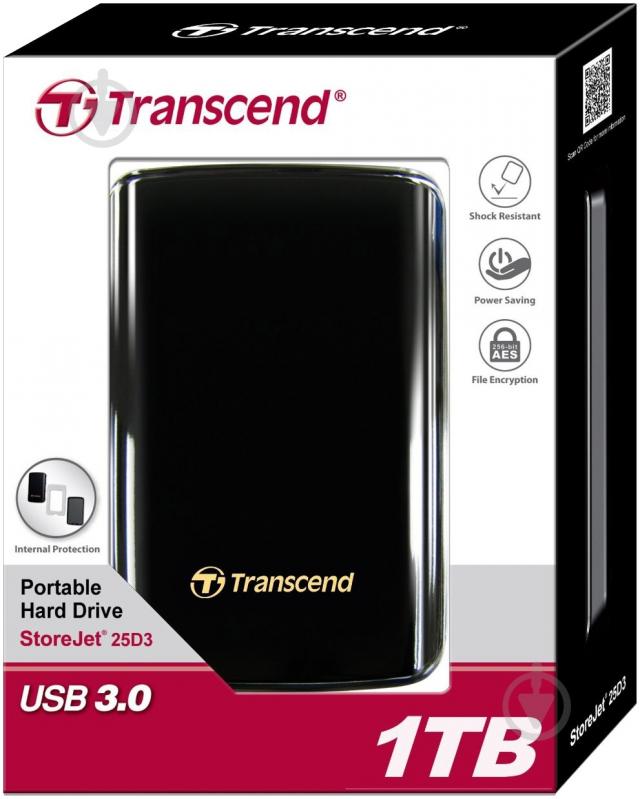 Внешний жесткий диск Transcend Storejet 2.5 D 1 ТБ 2,5" USB 3.0 (TS1TSJ25D3) - фото 3