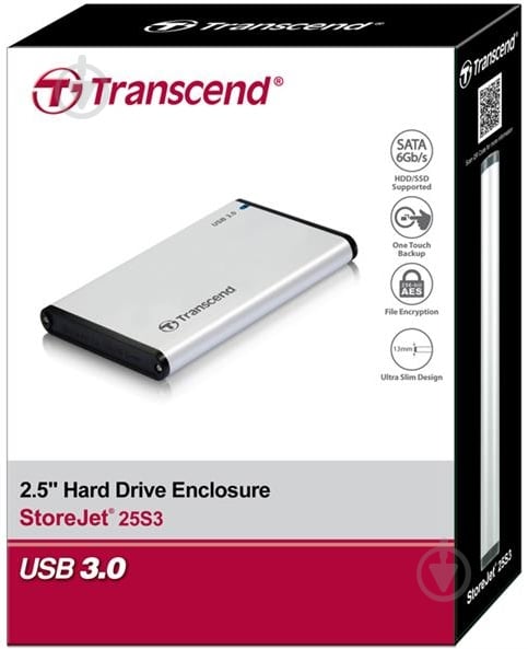 Корпус для 2.5" HDD/SSD Transcend USB 3.0 Aluminum - фото 2