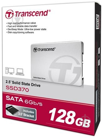 SSD-накопичувач TRANSCEND 370 128GB 2,5" SATA III (TS128GSSD370S) - фото 2