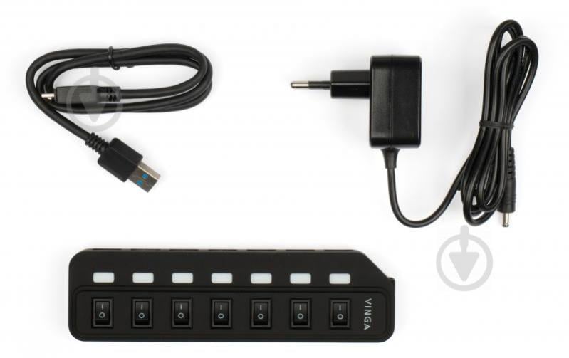 Концентратор Vinga USB3.0 to 7*USB3.0 HUB with switch and power adapter (VHA3A7SP) - фото 5