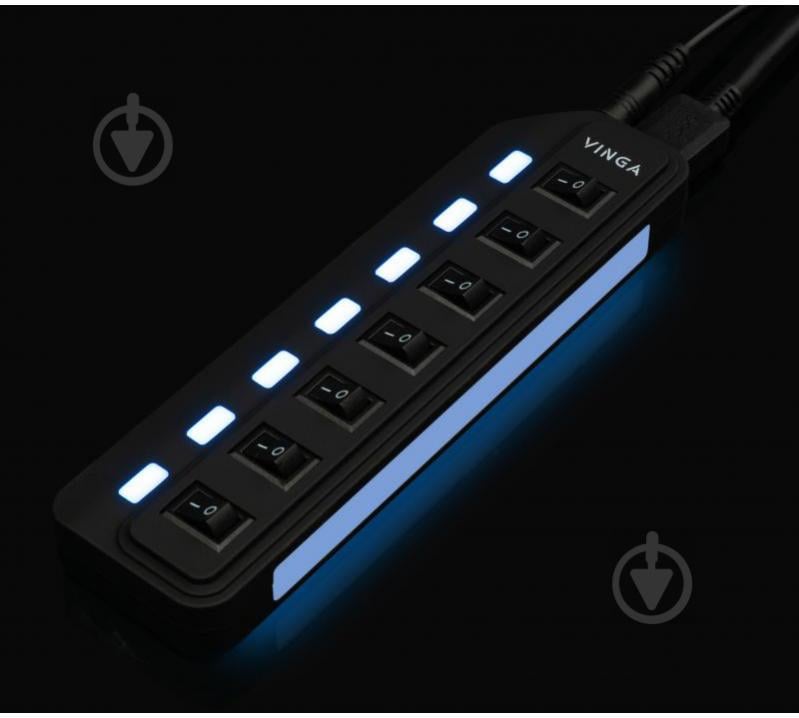 Концентратор Vinga USB3.0 to 7*USB3.0 HUB with switch and power adapter (VHA3A7SP) - фото 4