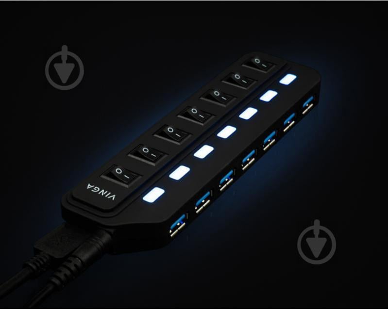 Концентратор Vinga USB3.0 to 7*USB3.0 HUB with switch and power adapter (VHA3A7SP) - фото 3