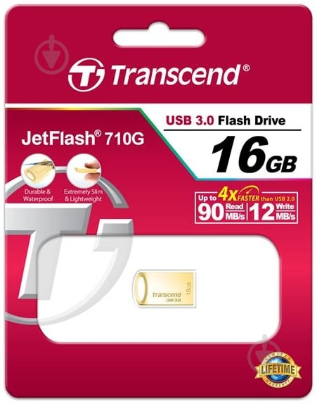 Флеш-память USB Transcend JetFlash 710 16 ГБ USB 3.0 gold (TS16GJF710G) - фото 3