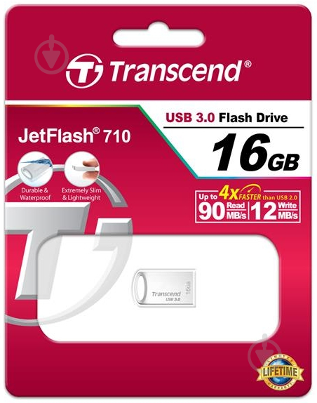 Флеш-пам'ять USB Transcend JetFlash 710 16 ГБ USB 3.0 silver (TS16GJF710S) - фото 4