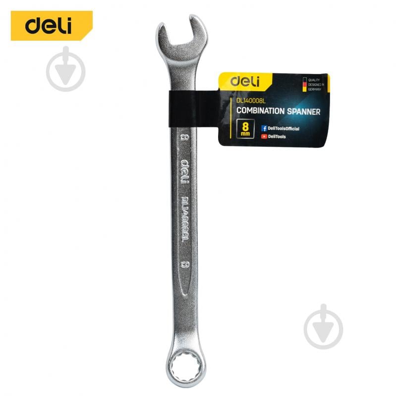 Ключ гаечный Deli 8 мм DL140008L - фото 3 Ключ гаечный Deli 8 мм DL140008L - фото 3