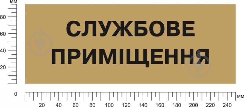 Табличка Служебное помещение 250х95 мм латунь - фото 2