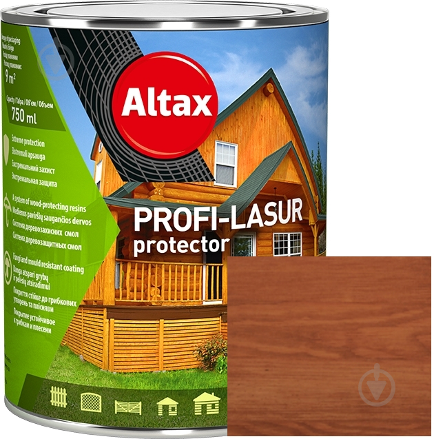 Лазур Altax PROFI-LASUR protector Тік мат 0,75 л - фото 1