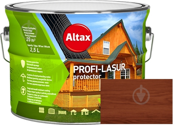Лазурь Altax PROFI-LASUR protector Орех мат 2,5 л - фото 1 Лазурь Altax PROFI-LASUR protector Орех мат 2,5 л - фото 1