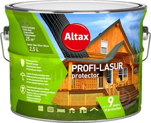 Лазур Altax PROFI-LASUR protector Дуб мат 2,5 л - фото 2