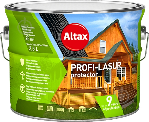 Лазурь Altax PROFI-LASUR protector Сосна мат 2,5 л - фото 2