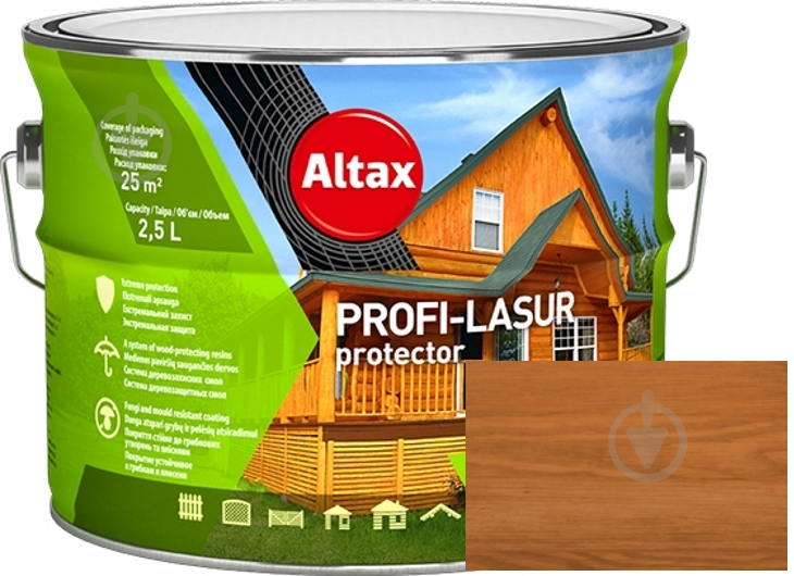 Лазурь Altax PROFI-LASUR protector Сосна мат 2,5 л - фото 1