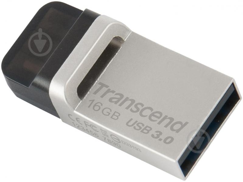 Флеш-память USB Transcend JetFlash 880 16 ГБ USB 3.0microUSB (OTG) silver (TS16GJF880S) - фото 1