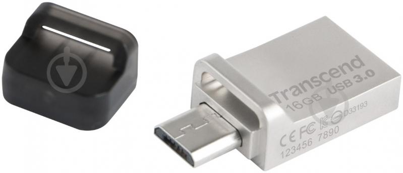 Флеш-память USB Transcend JetFlash 880 16 ГБ USB 3.0microUSB (OTG) silver (TS16GJF880S) - фото 3