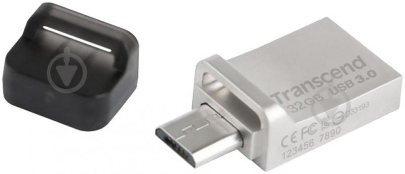 Флеш-пам'ять USB Transcend JetFlash 880 32 ГБ USB 3.0microUSB (OTG) silver (TS32GJF880S) - фото 3