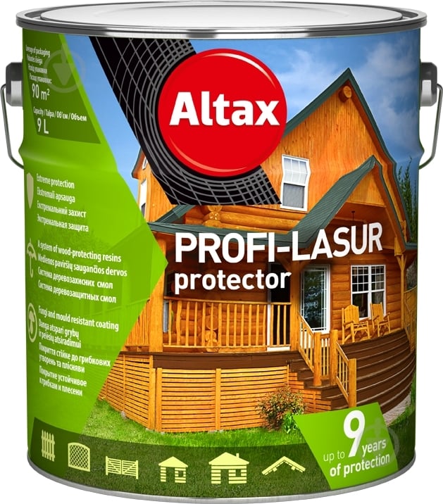 Лазур Altax PROFI-LASUR protector Горіх мат 9 л - фото 2