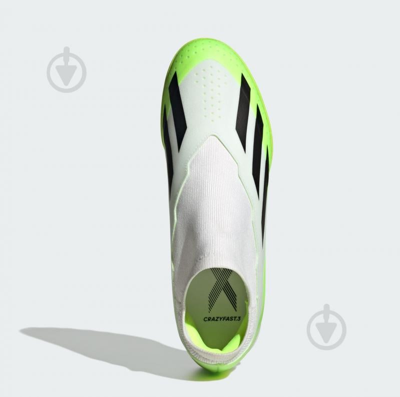 Сороконожки Adidas AW2324 X Crazyfast 3 Laceless Turf Shoes ID9346 р.44 бело-зеленый - фото 4