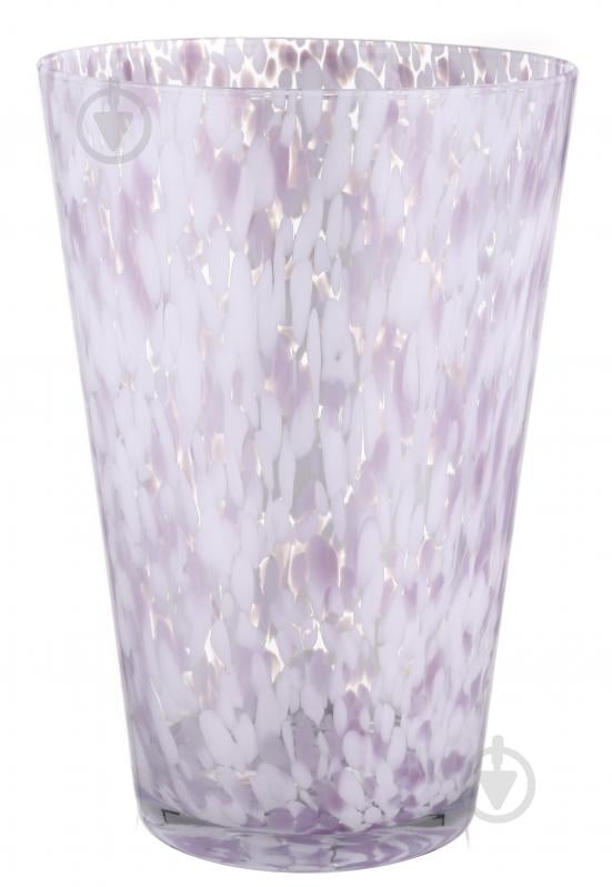 Ваза скляна Wrzesniak Glassworks Confetti опал 35 см рожевий - фото 1
