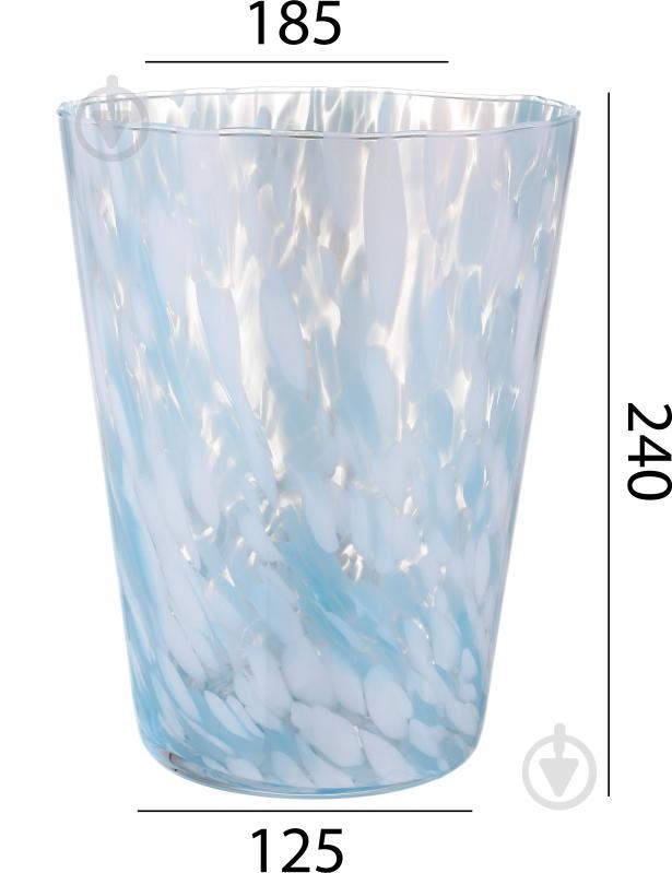 Ваза скляна Wrzesniak Glassworks Confetti опал 35 см прозорий блакитний - фото 3