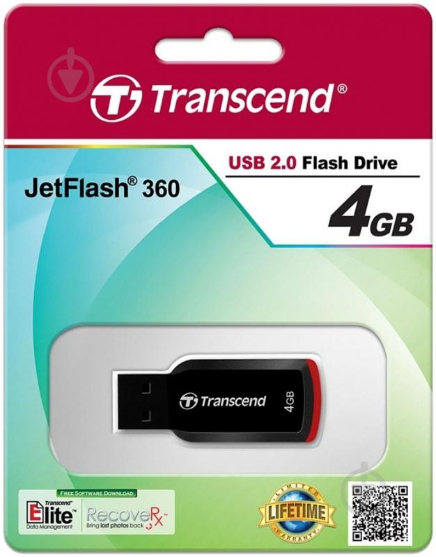 Флеш-память USB Transcend JetFlash 360 4 ГБ USB 2.0 (TS4GJF360) - фото 4 Флеш-память USB Transcend JetFlash 360 4 ГБ USB 2.0 (TS4GJF360) - фото 4