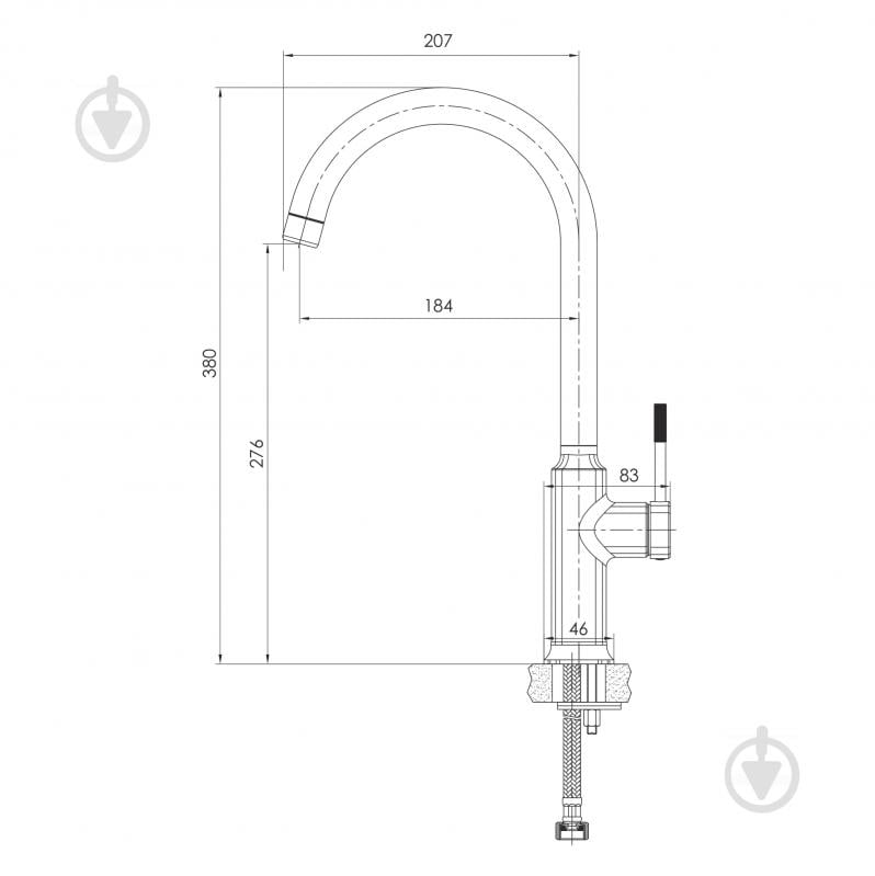 Змішувач для кухні Imprese BRENTA хром, 25 мм ZMK071901150 - фото 2