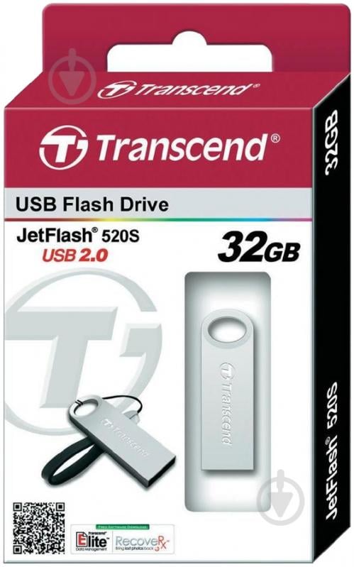 Флеш-пам'ять USB Transcend JetFlash 520 32 ГБ USB 2.0 silver (TS32GJF520S) - фото 4