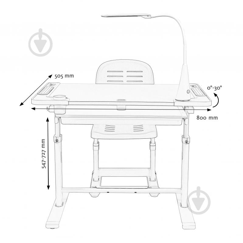 Комплект парта і стілець-трансформери FunDesk Littonia Grey - фото 12