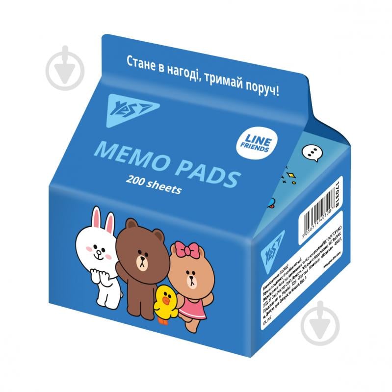 Блоки паперові Tetra Pak Line Friends 200 аркушів 7x7,5 см YES - фото 1