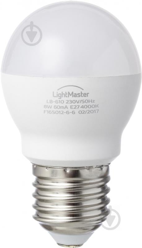 Лампа светодиодная LightMaster LB-610 G45 8 Вт E27 220 В матовая 4000 K - фото 1