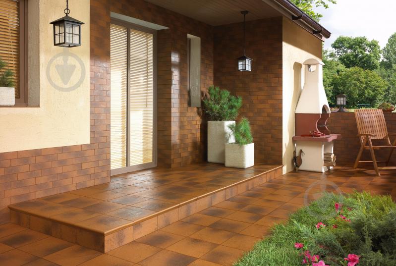 Клінкерна плитка Ceramika Paradyz Asti brown kapinos stopnica narozna 33x33 - фото 4