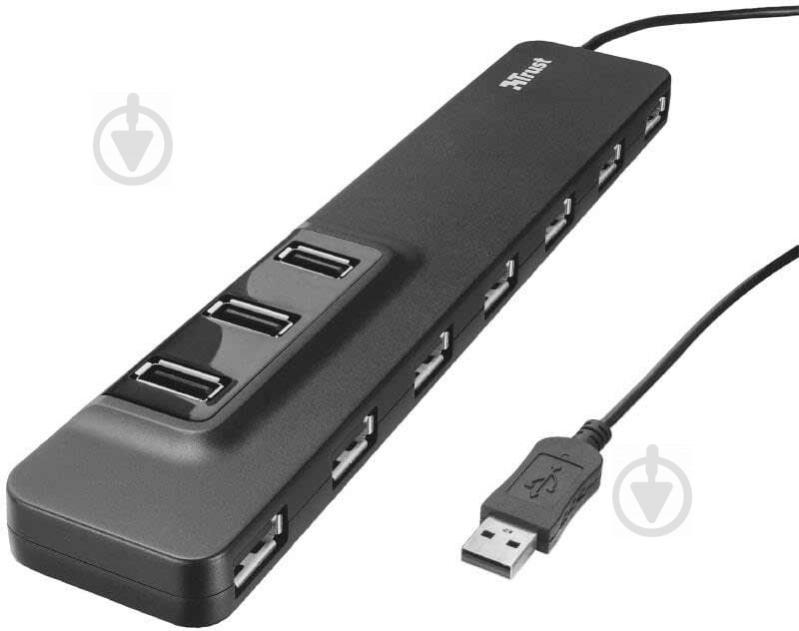 USB-хаб Trust Oila 10 Port USB 2.0 Black - фото 1