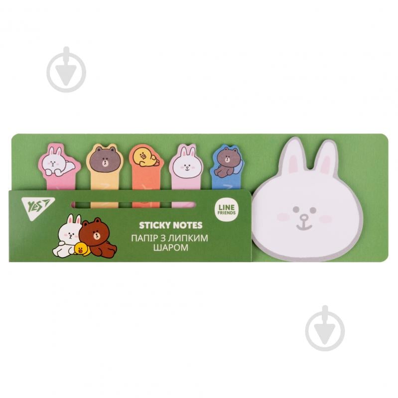 Блоки бумажные самоклеящиеся Line Friends Cony в наборе 120 листов (6х20) YES - фото 1