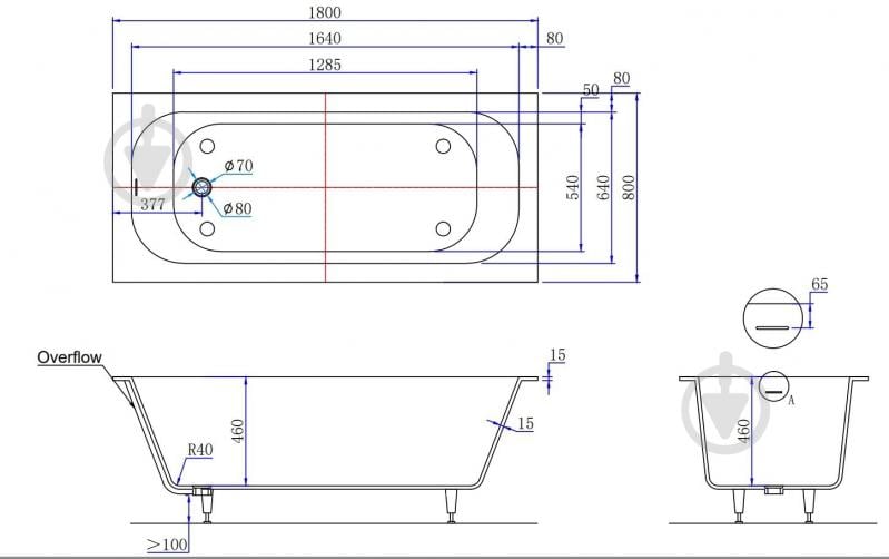 Ванна ScandiSPA 180х80 см EDDA из акрилового камня Corian - фото 5 Ванна ScandiSPA 180х80 см EDDA из акрилового камня Corian - фото 5
