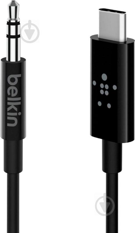 Адаптер Belkin USB Type-C - mini-jack 3,5 мм 0,9 м черный (F7U079BT03-BLK) audio + power RockStar - фото 1