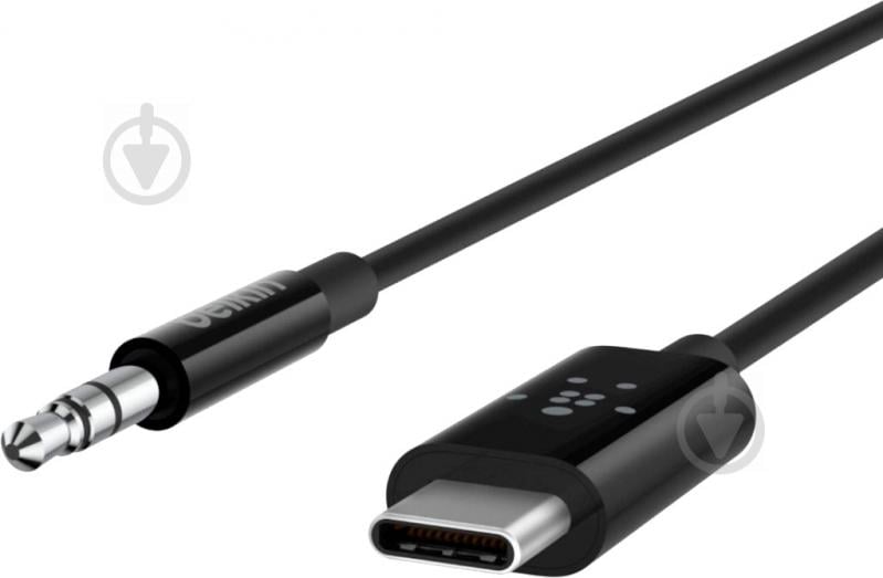 Адаптер Belkin USB Type-C - mini-jack 3,5 мм 0,9 м черный (F7U079BT03-BLK) audio + power RockStar - фото 3