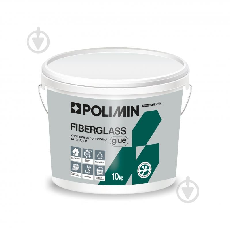 Клей Polimin Fiberglass для склополотна та шпалер 10 кг - фото 1 Клей Polimin Fiberglass для склополотна та шпалер 10 кг - фото 1