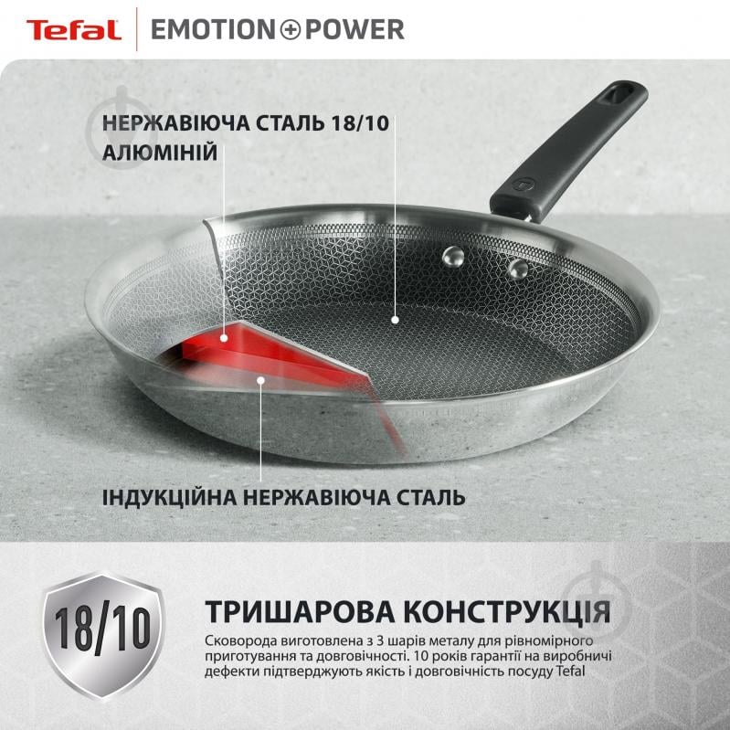 Сковорода Tefal Emotion+ Power 28 см E3410655 - фото 6