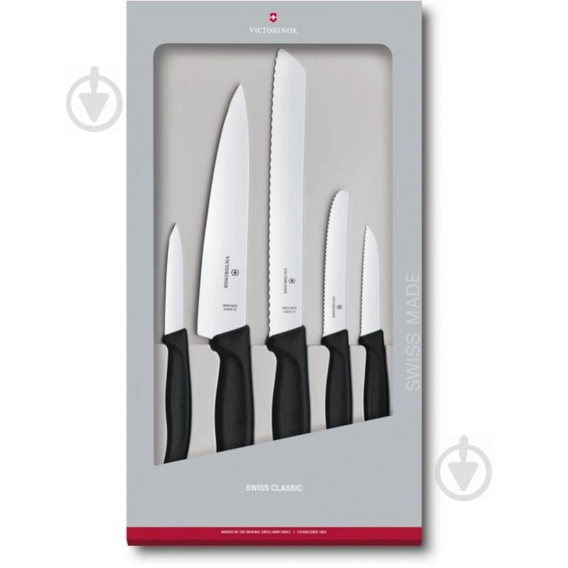 Набор Кухонных ножей Swiss Classic Kitchen Set (black) Victorinox - фото 1