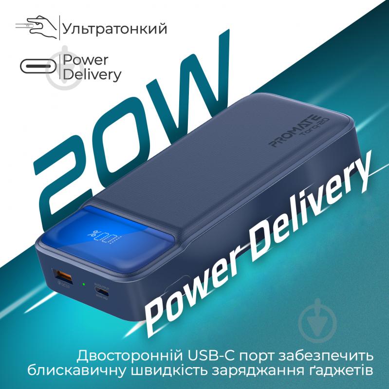 Повербанк Promate 20000 mAh (torq-20.navy) - фото 4