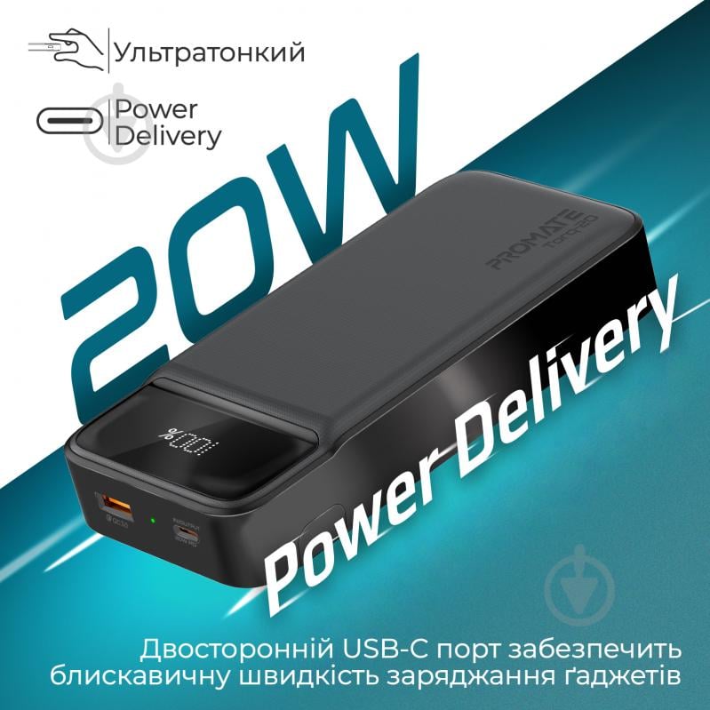 Повербанк Promate 20000 mAh (torq-20.black) - фото 4