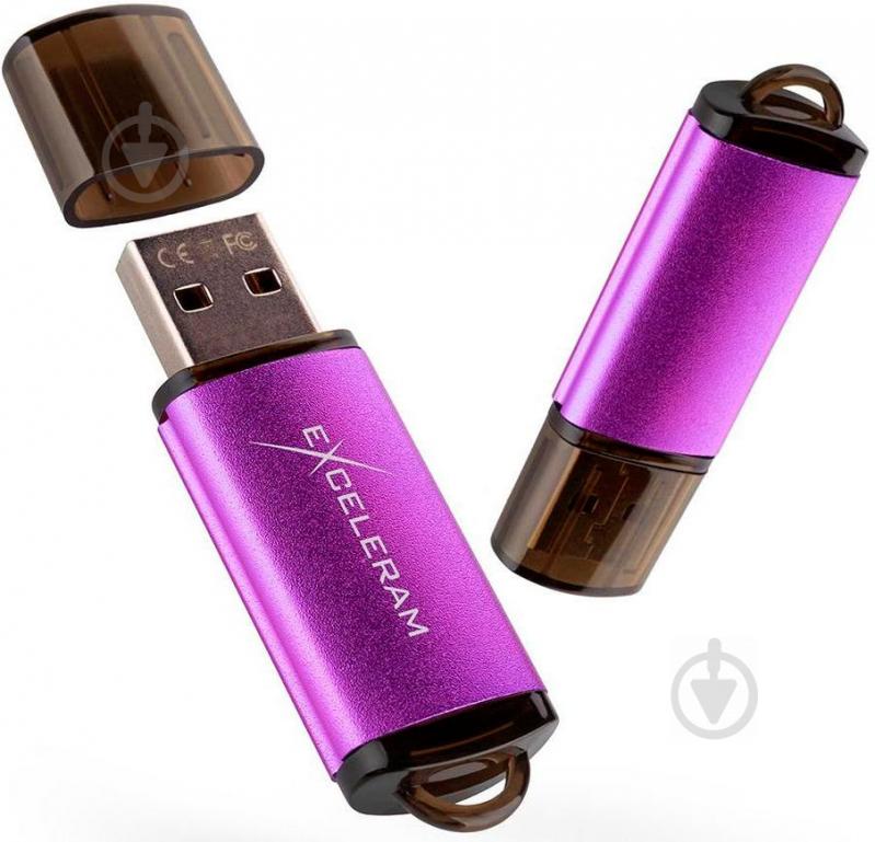 Флеш-пам'ять USB Exceleram A3 Series 64 ГБ USB 2.0 violet (EXA3U2PU64) - фото 1