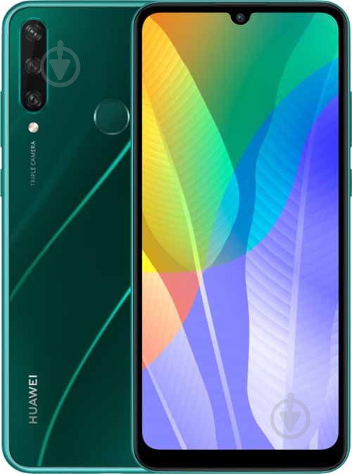 Смартфон Huawei Y6P 3/64GB green (51095KYR) - фото 1