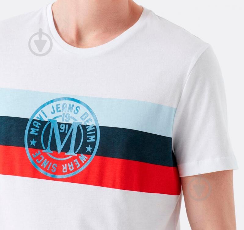 Футболка Mavi LOGO TEE WITH STRIPE PRINT 065929-620 р.M белый - фото 3